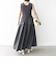 〈手洗い可能〉コットン リブ ノースリーブ × 布帛 スカート ワンピース