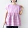 【WEB限定】〈手洗い可能〉布帛 コンビ ペプラム TEE