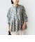 【WEB限定】〈手洗い可能〉ドット 花柄 袖 シャーリング ブラウス