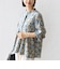 【WEB限定】〈手洗い可能〉ドット 花柄 袖 シャーリング ブラウス