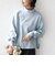 【WEB限定】〈手洗い可能〉モックネック 袖 フリル デザイン ミニ 裏毛 プルオーバー