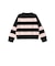 SHIPS Primary Navy Label:ガス コットン ワイド ボーダー クルーネック