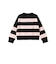 SHIPS Primary Navy Label:ガス コットン ワイド ボーダー クルーネック
