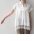 SHIPS Colors:〈手洗い可能〉ヘム レース スキッパー ブラウス◇