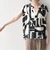 SHIPS Colors:〈手洗い可能〉幾何 プリント スキッパー ブラウス◇