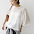 〈手洗い可能〉シアー トリコット ポリエステル ベロア 五分袖 ワイド TEE