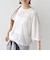 〈手洗い可能〉シアー トリコット ポリエステル ベロア 五分袖 ワイド TEE