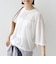 〈手洗い可能〉シアー トリコット ポリエステル ベロア 五分袖 ワイド TEE