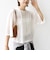 〈手洗い可能〉シアー トリコット ポリエステル ベロア 五分袖 ワイド TEE