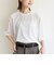 〈手洗い可能〉シアー トリコット ポリエステル ベロア 五分袖 ワイド TEE