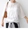 〈手洗い可能〉シアー トリコット ポリエステル ベロア 五分袖 ワイド TEE