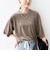 〈手洗い可能〉シアー トリコット ポリエステル ベロア 五分袖 ワイド TEE