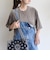 〈手洗い可能〉シアー トリコット ポリエステル ベロア 五分袖 ワイド TEE