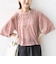 〈手洗い可能〉シアー トリコット ポリエステル ベロア 五分袖 ワイド TEE