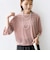 〈手洗い可能〉シアー トリコット ポリエステル ベロア 五分袖 ワイド TEE