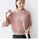 〈手洗い可能〉シアー トリコット ポリエステル ベロア 五分袖 ワイド TEE