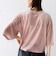 〈手洗い可能〉シアー トリコット ポリエステル ベロア 五分袖 ワイド TEE