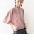 〈手洗い可能〉シアー トリコット ポリエステル ベロア 五分袖 ワイド TEE