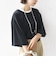 〈手洗い可能〉シアー トリコット ポリエステル ベロア 五分袖 ワイド TEE