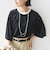 〈手洗い可能〉シアー トリコット ポリエステル ベロア 五分袖 ワイド TEE