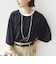 〈手洗い可能〉シアー トリコット ポリエステル ベロア 五分袖 ワイド TEE