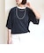〈手洗い可能〉シアー トリコット ポリエステル ベロア 五分袖 ワイド TEE
