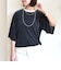 〈手洗い可能〉シアー トリコット ポリエステル ベロア 五分袖 ワイド TEE