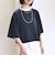 〈手洗い可能〉シアー トリコット ポリエステル ベロア 五分袖 ワイド TEE