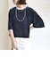 〈手洗い可能〉シアー トリコット ポリエステル ベロア 五分袖 ワイド TEE