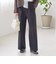 〈洗濯機可能 / セレモニー対応可〉ポリエステル レーヨン ダンボール ストレート パンツ