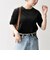 SHIPS any:〈洗濯機可能〉ポリエステル ベロア ハーフスリーブ コンパクト TEE