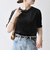 SHIPS any:〈洗濯機可能〉ポリエステル ベロア ハーフスリーブ コンパクト TEE