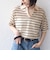 SHIPS Colors:〈手洗い可能〉シアー ボーダー スキッパー ニット◇