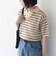 SHIPS Colors:〈手洗い可能〉シアー ボーダー スキッパー ニット◇