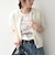 SHIPS Colors:〈手洗い可能〉リンクス ステッチ 5分袖 ニット ジャケット◇