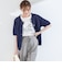 SHIPS Colors:〈手洗い可能〉リンクス ステッチ 5分袖 ニット ジャケット◇