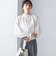 〈洗濯機可能〉シャーリング ネック 長袖 ブラウス