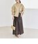 quaranciel〈洗濯機可能〉ポリエステル スエード スタンドカラー ジップ ショート ブルゾン