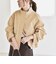 quaranciel〈洗濯機可能〉ポリエステル スエード スタンドカラー ジップ ショート ブルゾン