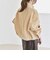 quaranciel〈洗濯機可能〉ポリエステル スエード スタンドカラー ジップ ショート ブルゾン