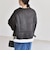 quaranciel: ボア ボンディング ノーカラー スナップ ブルゾン