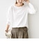 ワイド クルーネック コットン ロング スリーブ TEE
