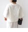 little black:〈手洗い可能〉パール 釦 フリル チュール 半袖 ブラウス