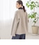 フォックス ブレンド ノーカラー ニット コート