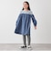 SHIPS any:〈洗濯機可能〉ボーダー/ソリッド 切り替え ワンピース<KIDS>