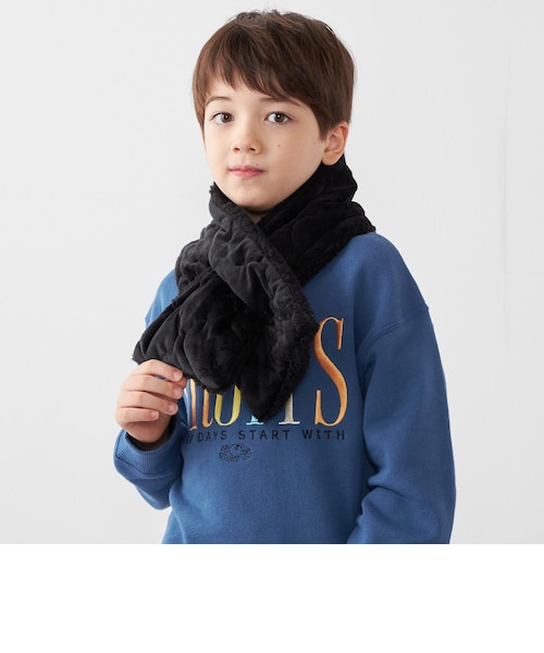 Lee:〈手洗い可能〉ボア キルティング リバーシブル ポケット マフラー