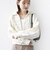 【WEB限定】〈手洗い可能〉フラワー ジャカード ジップ カーディガン
