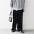 SHIPS any:〈手洗い可能〉ポリエステル ベロア 刺繍 ストレート ワイド パンツ