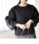 quaranciel:〈洗濯機可能〉ボア × チュール コンビ クルーネック プルオーバー