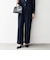SHIPS any:〈手洗い可能〉ジャカード タック セミワイド パンツ［NAVY BLUE］